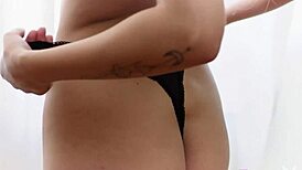 damn uma jolie rips clothes shows tiny tits perfect big ass!