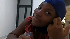 ebony ski mask slut deepthroats bbc then swallows cum sloppy - jhodez1