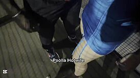 paolla hotwife fucks nonstop on br 153 runway 😈 drivers cheer wild street sex