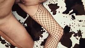 fishnets hug her milf ass begging for raw anal pounding!