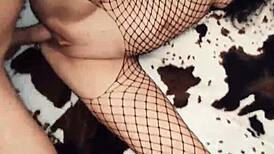fishnets hug her milf ass begging for raw anal pounding!