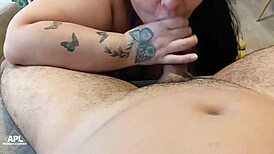 scarlett slurps throbbing cocks wildly in steamy compilation blowbang