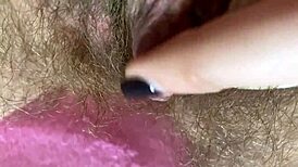 Extreme closeup of huge clit rubbed to squirting wet orgasm