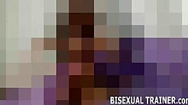she lubes my strapon dildo nice and wet for her femdom fetish pounding