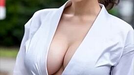 holy shit her warrior bikini rips during wild costume destruction!