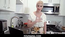 stepson do you crave pounding your big tits blonde stepmom bent over the sink