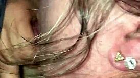 Sharibabe Wife Swallows Stranger Cum in Backseat!