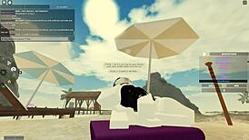 Roblox gamer babe shakes big ass in steamy bedroom play