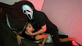 Neighbor Ghostface Sneaks In Breaks Pretty Latina's Big Ass Doggy on Halloween