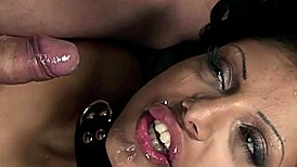 Gorgeous Shackled Kyra Black Arabian Deepthroat Face Fucked Hard