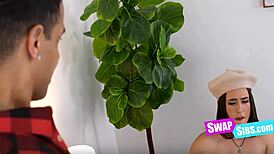 stepsisters sway into first taboo 4some kissing petite teens to orgasm