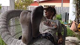 Delicious Granny Feet Tease Closeup