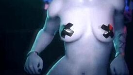 i love goth widowmaker's bald pussy grinding my big cock tits bouncing