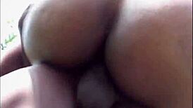 Damn ebony tits bounce wild on big black cock doggystyle facial cumshot!