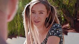 guy savors babysitter's shaved pussy before pounding her tight teen hole