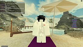 Roblox gamer babe shakes big ass in steamy bedroom play