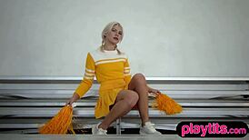 Petite Blonde Milf Cheerleader Strips Big Ass