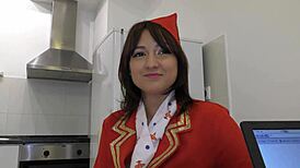 suzy rainbow flies high as cheeky air hostess