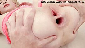 Skinny teen sweetie endures gaping double anal penetration from four guys sz2873