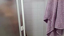 i stroke hard spying stepsis shower... she spots cock and craves it now