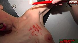 skinny teen german slave bound spanked hard in amateur bdsm