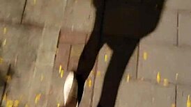 shemale ting xuan pees outdoors then masturbates skirt off in park