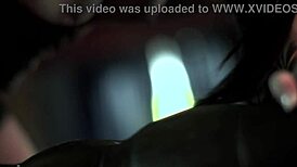 Glamorous european milf teases with wet sluts fucking quickie cum facials