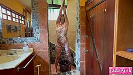 couple dominates curvy cum whore with body writing humiliation and ass to mouth