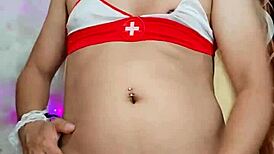 Roja ladyboy shemale crossdresses for hardcore transexual pounding