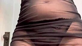 goddess ellie rowyn dances teasing in sheer dress shakes huge tits belly