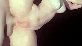 i love goth widowmaker's bald pussy grinding my big cock tits bouncing