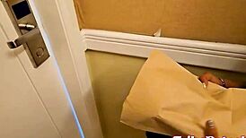 Horny Filipina sucks big cock then rides doggystyle creampie bent over small tits