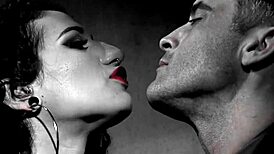 three slaves seduce man into kinky bound fuck session