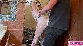 couple dominates curvy cum whore with body writing humiliation and ass to mouth