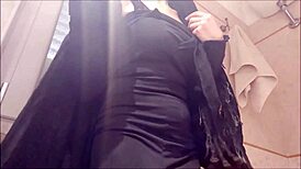 kinky nun in church costume pees and farts in toilet voyeur fetish!!