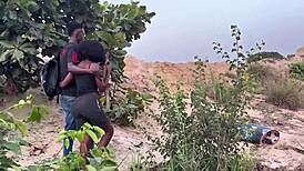 imagine groaning loud on bastard's dick with pussy on deserted beach skinny ass view