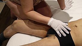 pervy bbw forces panties on him then slaps penis and balls