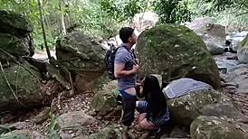 alexachris20 outdoor deepthroat doggy creampie threesome