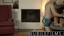 hey this nubilefilms spanish redhead beauty rides licks cums hard on european cock cowgirl doggystyle shaved pussy