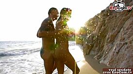 french latina teen fucks petite friend outdoors beach holiday style