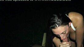 Melanie Hicks Gulps Huge Cock Outdoors!