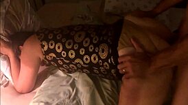 clothed slut in black dress and gold satin panties begs for doggystyle pounding with dirty french rimjob talk