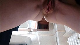 kinky nun in church costume pees and farts in toilet voyeur fetish!!