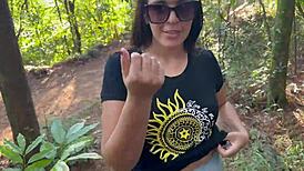 brazilian amateur strips naked in woods huge ass ninfeta tits so hot!