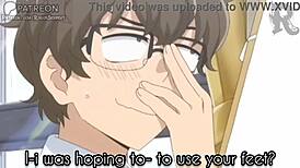 hey class, watch this teen footjob trick in the classroom fetish game