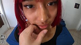 stepbro can you handle this 18yo redhead dorm slut's wild first-time pounding?