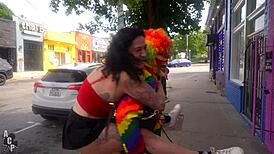 Josie Jaxxon cheats wildly on husband with Gibby the clown's massive BBC outdoors in atlanta