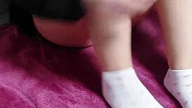 Chubby amateur wife oils up for real shaking orgasm