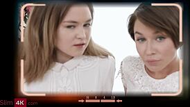 Hey dude these horny tattooed teens bent over for bisexual threesome creampie lickfest