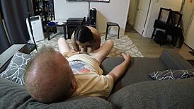 Mandy Mynxx Gags on Cock in Deepthroat POV Sofa Session